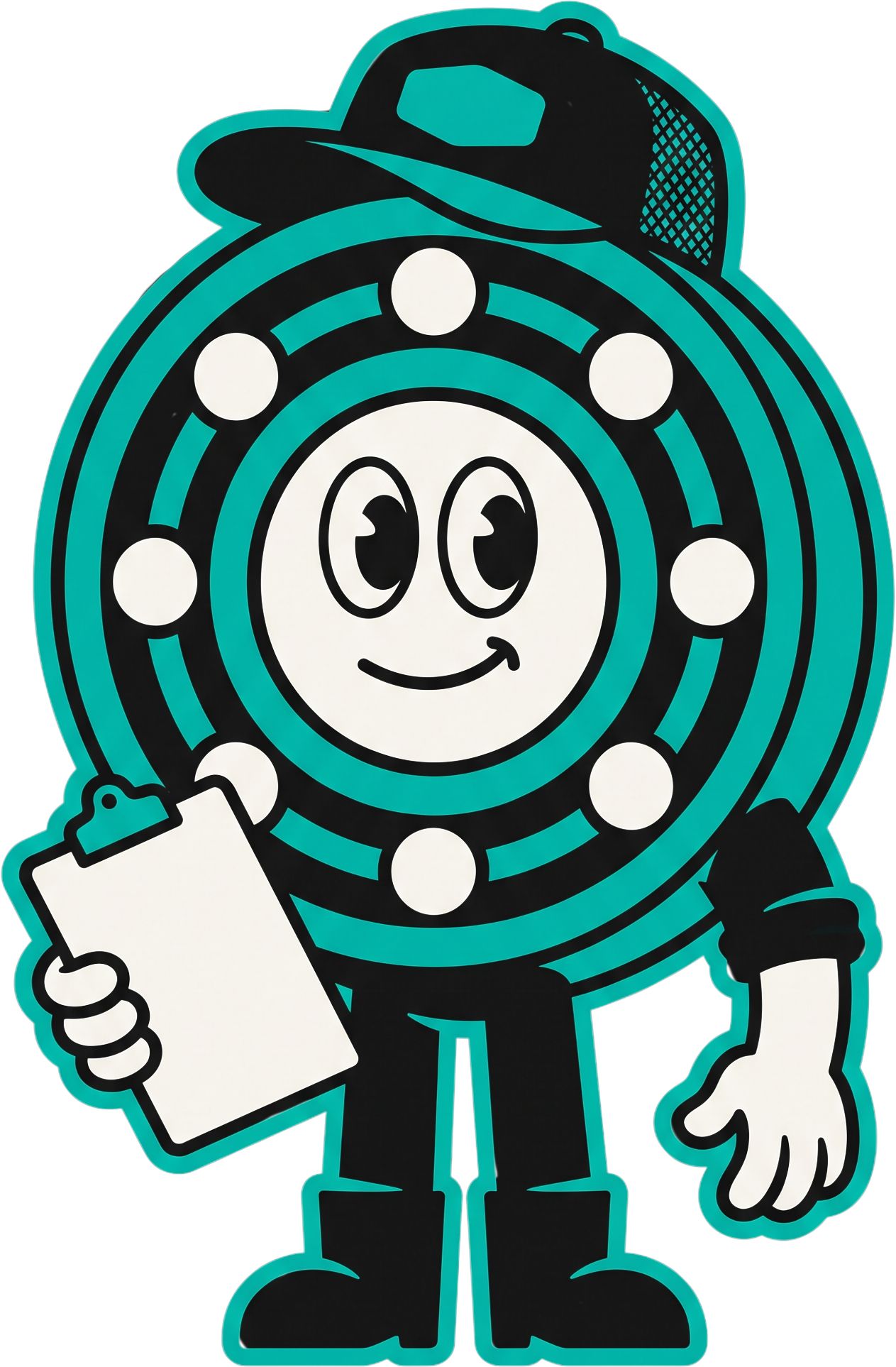 Barry the Bearing, the Sentric Group mascot, holding a clipboard